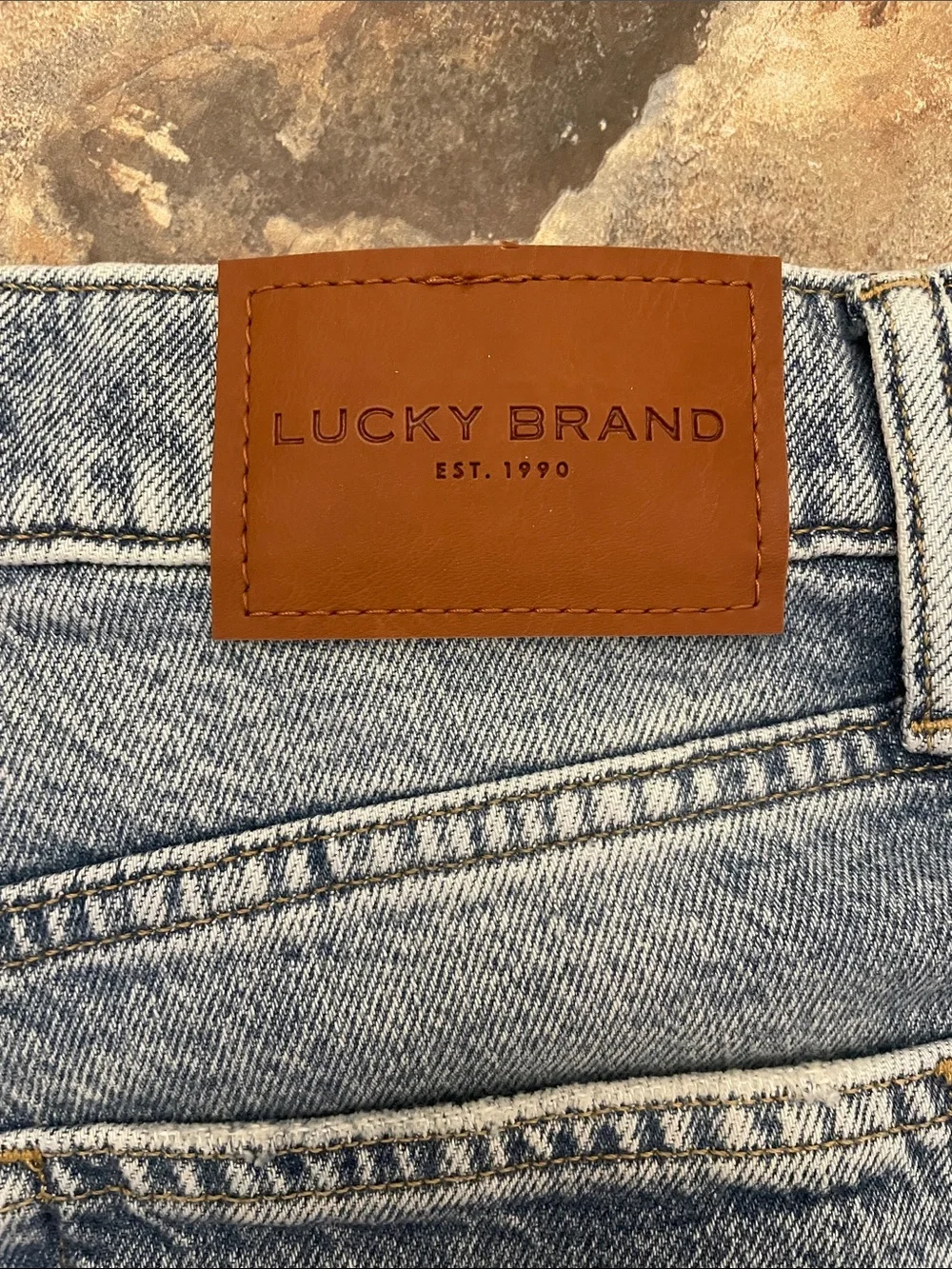 NWOT Lucky Brand 90’s Loose Short Light Blue Denim Jean Cut Off Long Shorts